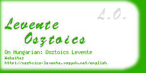 levente osztoics business card